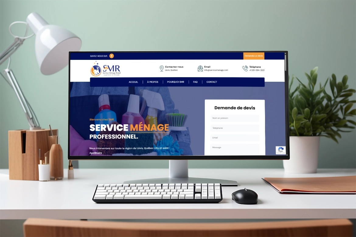 Création site web One-page pour une société de service ménage au Canada